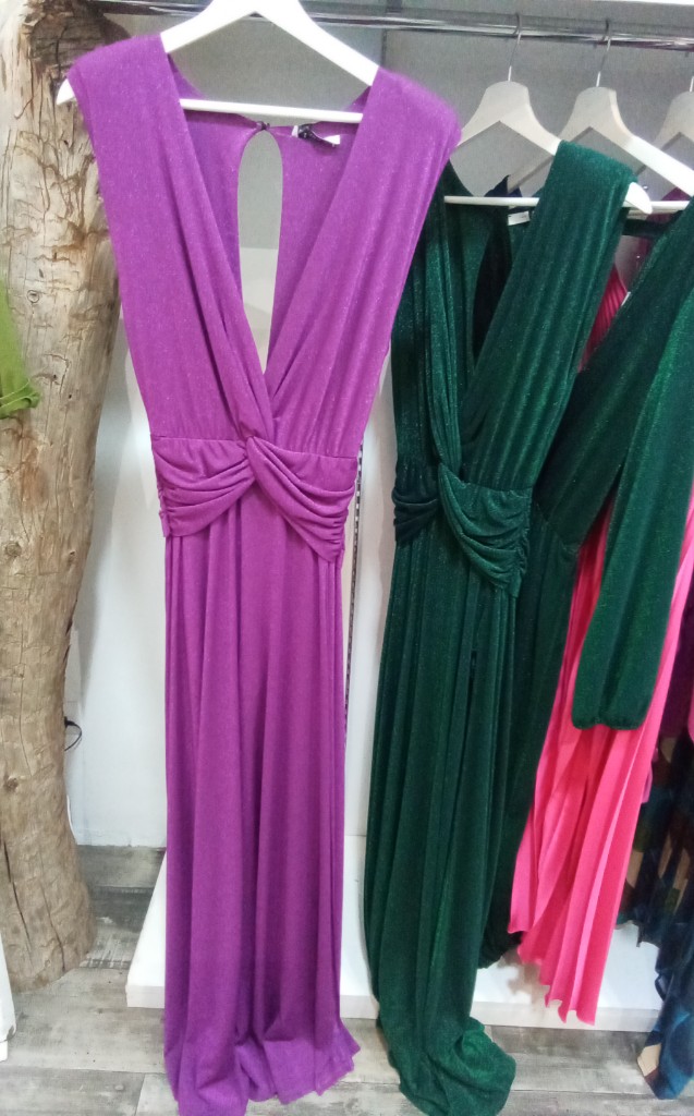 Vestido fiesta escote lurex